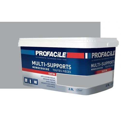 Peinture intérieure multi-supports, PROFACILE 2.5 litres Gris Ciment