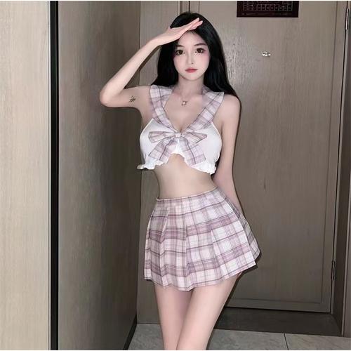 Emotional Device Underwear Sexy Jk Uniform Pure Desire To Expose Women's Clothes But Exciting Mood Pajamas Sex Bed Suit L Size Suitable For 105-120 Jin