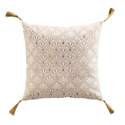 Coussin Déco Imprimé "Rafina" 40x40cm Beige