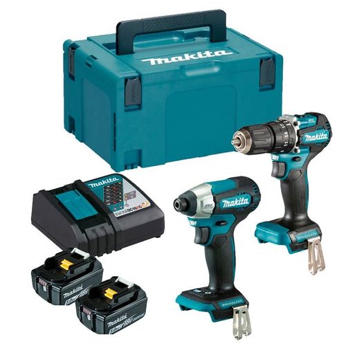Combopack 2 outils 18V Li-Ion (2x5,0 Ah) perceuse DHP487 visseuse à chocs DTD157 - MAKITA DLX2414TJ