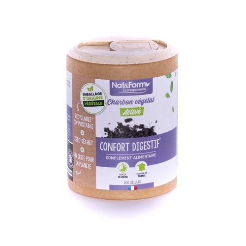 Charbon Végétal 200 Gélules Boîte Éco Nat Et Form 