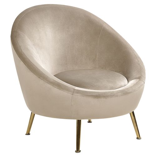 Fauteuil Velours Taupe Langa
