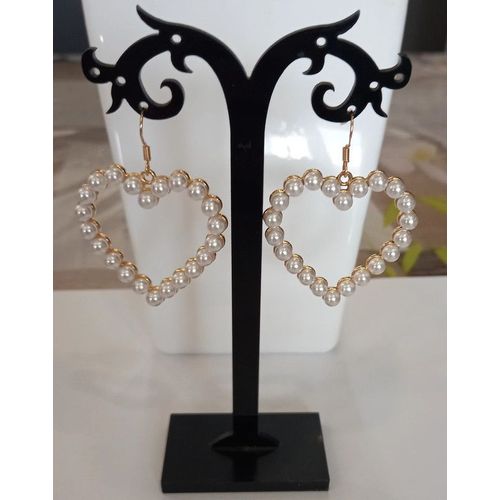 Boucles D'oreilles Coeur Perle