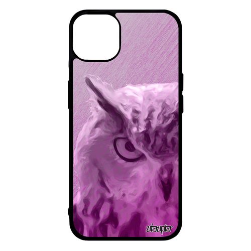 Coque Hibou Iphone 14+ Plus Silicone 256 Go Telephone Rose Animal Texture Antichoc Smartphone Portable Oiseau Original Animaux