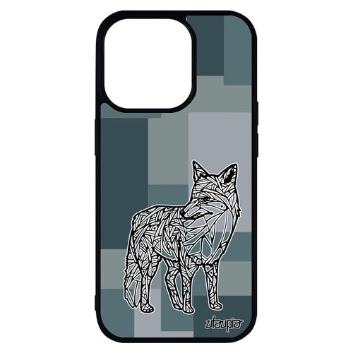 Coque Iphone 14 Pro Max Silicone Renard Telephone Aluminium Azteque Carré Souple Original Ethnique Gris Animal Rigide Cube De