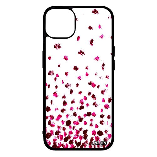 Coque Silicone Confettis Pois Pour Iphone 14+ Plus Texture Original Coloré Etui Design Telephone Petales Dessin Metal Rose De