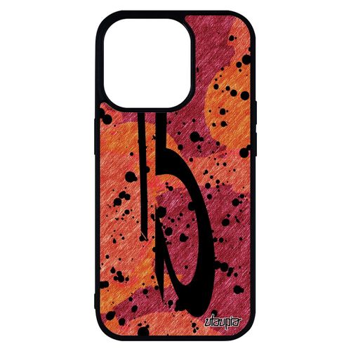 Coque Pour Iphone 14 Pro Max Silicone Signe Du Zodiaque Balance Dessin Original Peinture Antichoc Tache D'encre Rouge Mobile