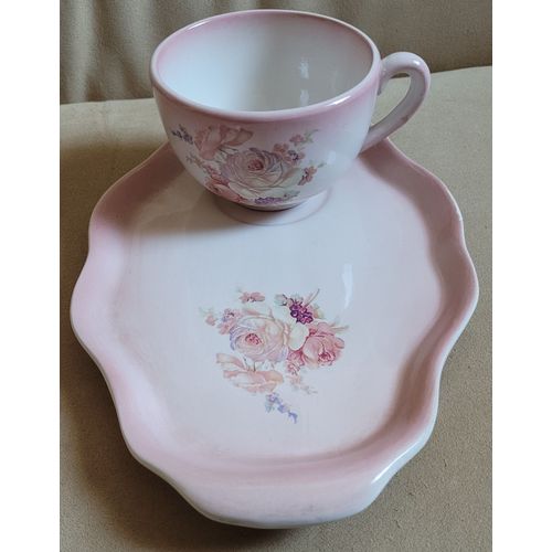 Rès Belle Saucière En Porcelaine Rose Alcobaca (Portugal)