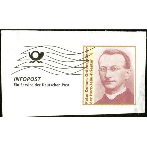 Timbre Imprimé Sur Fragment, Infopost Ein Service Der Deutschen Post, Pater Dehon, Ordensgründer Der Herz-Jesu-Priester
