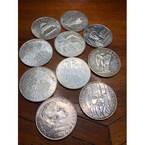 Lot 20 Pièces Argent 100 Fr Commémoratives 