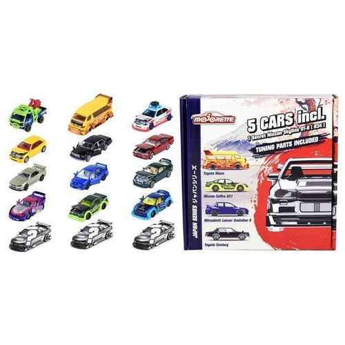 Majorette - Coffret Japan Bonus Series - 5 Véhicules En Métal - De - Accessoires Pour Customiser - Des 3 Ans