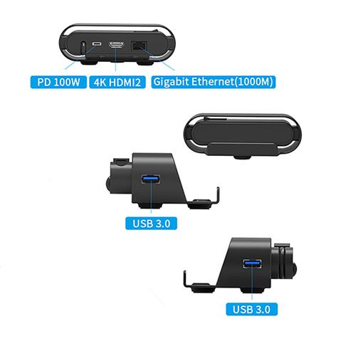 Station D'accueil Tv Avec Port Réseau 3.0 Usb Support Transfert De Données Conversion Vidéo Hdmi4k Pour Steam Deck