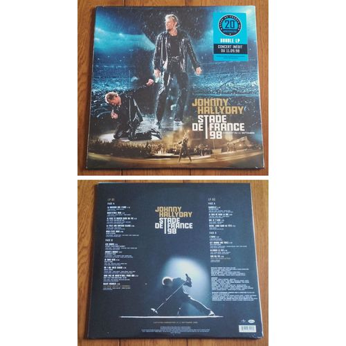 Album Double Lp 33t 12" Vinyle Johnny Hallyday " Stade De France 98 " 19 Titres 2018