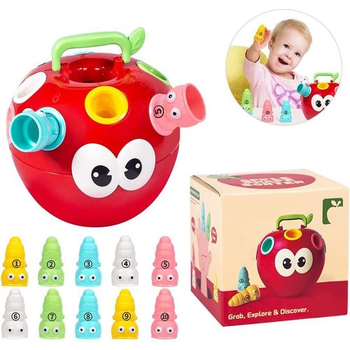 Montessori Jeux Éducatif,Jouet Fille 1 Ans,Jeu De Tri,Gobelet À Empiler,Jouets Bain Bébé,Vers De Pièges,Cadeau Pour Enfant 1 2 3 Ans