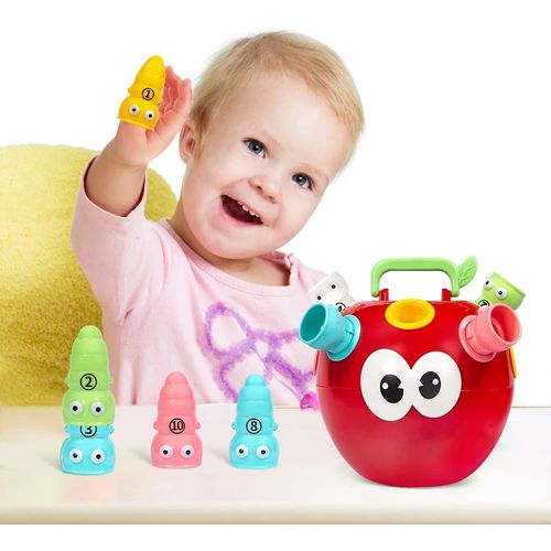 Jouets Bain Bébé,Jeu De Tri,Jouet Fille 1 Ans,Gobelet À Empiler,Jouets D'activité Et De Développement,Vers De Pièges,Cadeau Pour Enfant 1 2 3 Ans