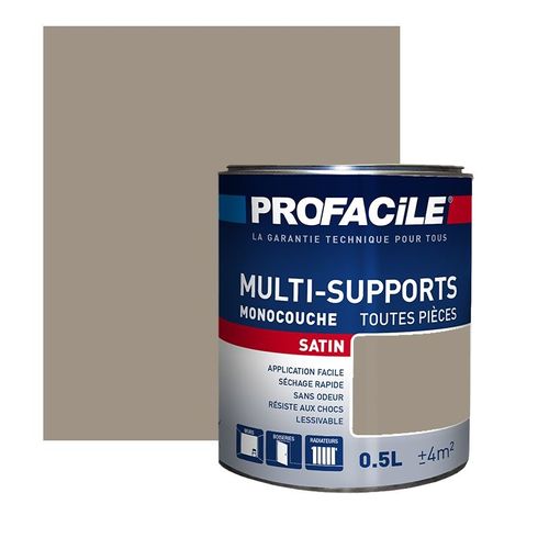 Peinture intérieure multi-supports, PROFACILE 0.5 litre Brun Taupe