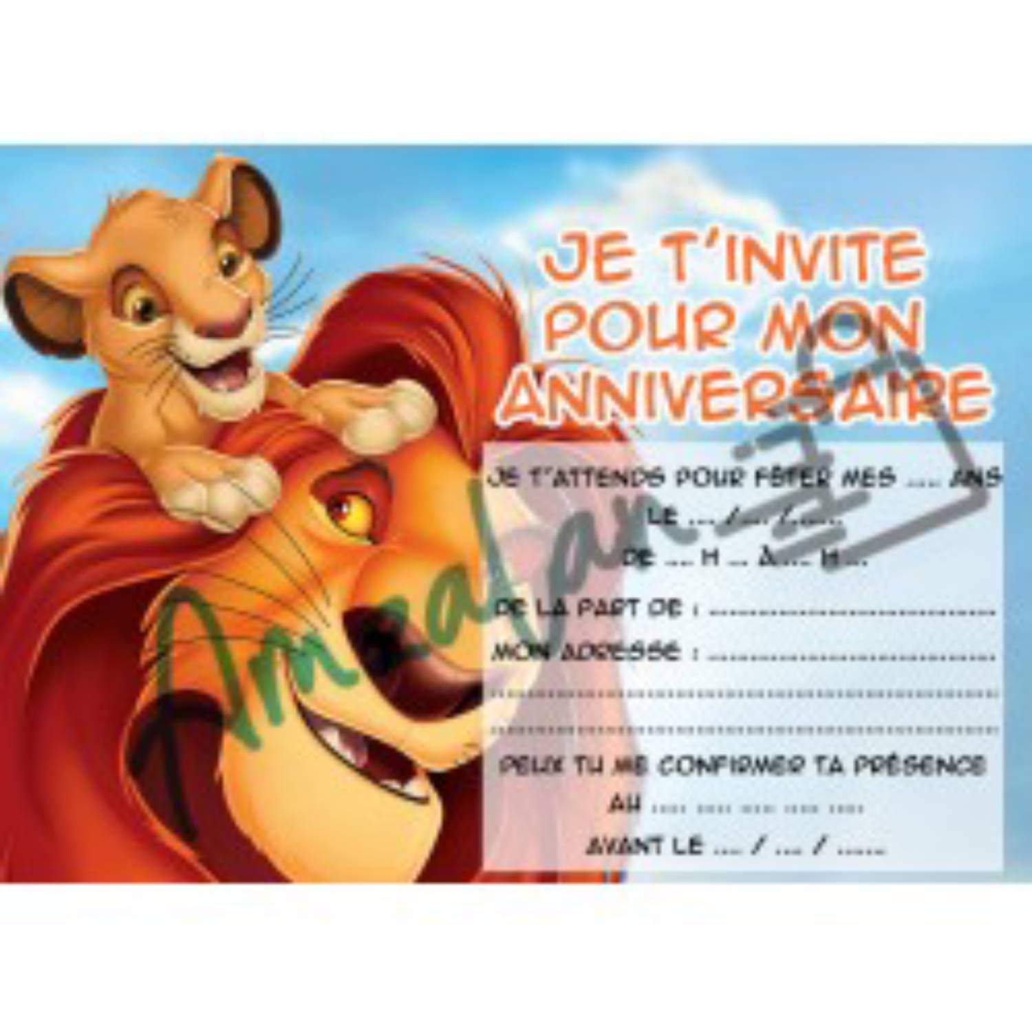 Sachet de 6 cartes doubles d'invitation d'anniversaire enfant/ado et 6  enveloppes - Carte de vœux - Achat & prix