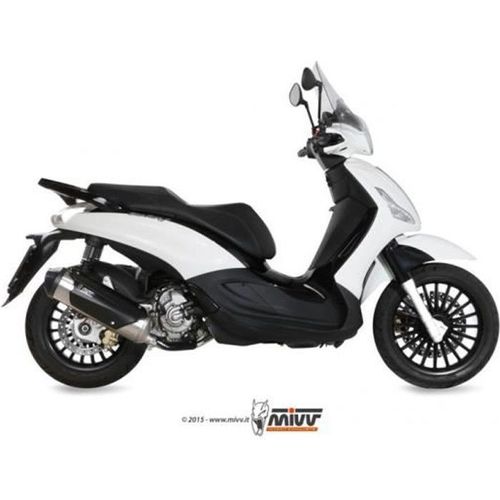 Ligne Complète Mivv Urban Inox/Silencieux Inox/Casquette Abs Noire Piaggio Beverly 125