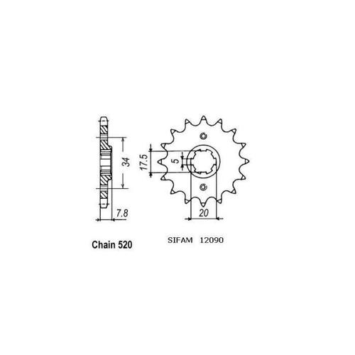 Pignon De Sortie De Boite Esjot Pour Moto Honda 125 Nsr R/F 1990 À 1993 13 Dents Pas 520