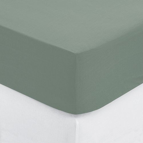 Drap Housse 2 Personnes - 100% Coton - 140 X 190 Cm - Celadon