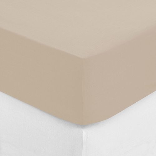 Drap Housse Bonnet 30 Cm 100% Coton Esther 160x200 Cm - Beige Lin