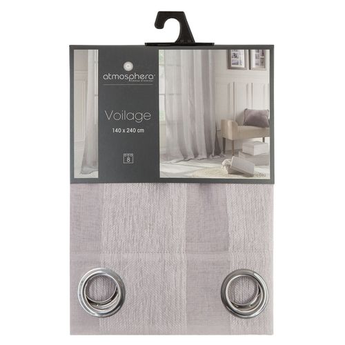 Voilage Elsa En Polyester - 240x140 Cm- Gris
