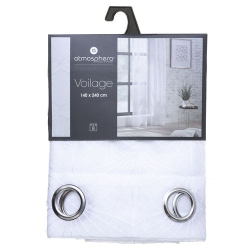 Voilage Mia Avec Motifs Brodés - 240x140 - Blanc