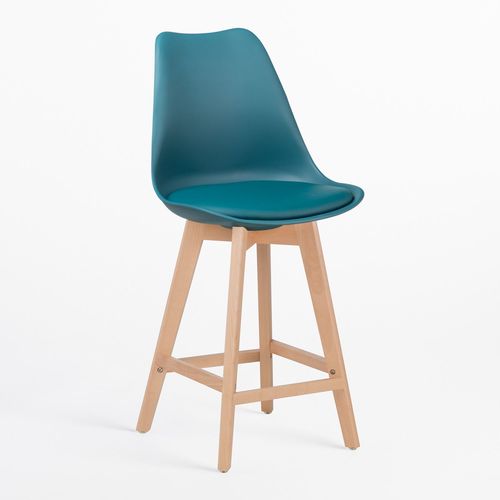 Pack 4 Tabourets Hauts (67 Cm) Nordic Bleu Turquoise Intense