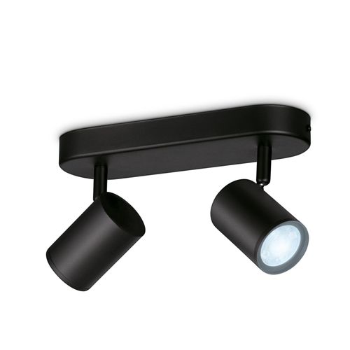 Imageo Spots Connectée 2x5w Blanc Variable Noir
