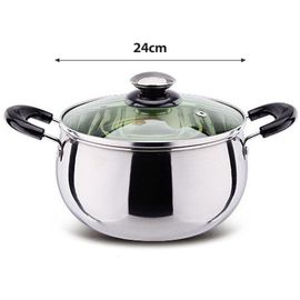 Marmite À Lait Antiarina En Acier Inoxydable,Casseroles À Soupe,Wok De Cuisine,Adapté Pour Cuisinière À Induction,Gaz,14 Cm,18 Cm,22cm - Type 24cm