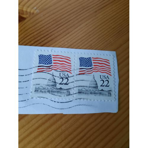 Timbres Usa Drapeau Et Capitole X2