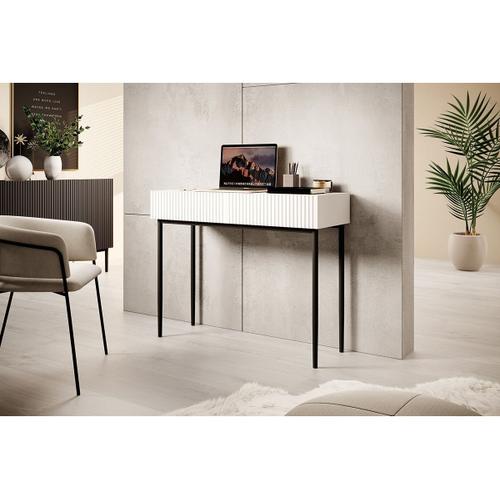 Console 2 Tiroirs Kasha Pieds Noir Blanc