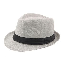 Hommes Unie Couleur Large Bord Fedora Feutre Chapeau Panama Casquette Bateau Été Plage Sunhat