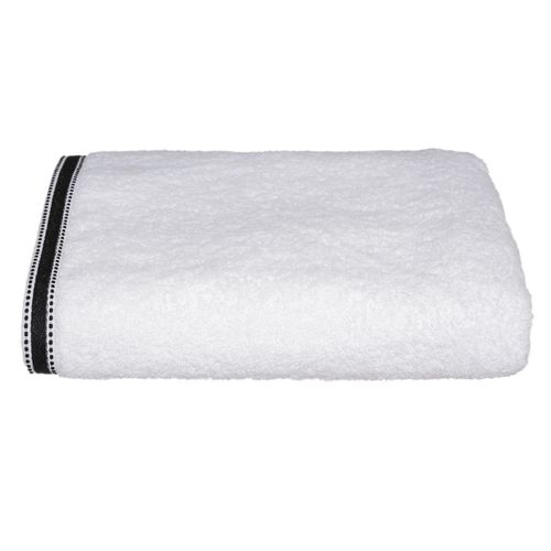 Drap De Bain Joia Avec Liseré 150x100 Cm - Blanc Et Noir