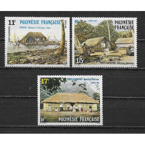 Polynesie Francaise 1988 : Tahiti D'autrefois : Série Entière De 3 Timbres À 43 F. Neufs **