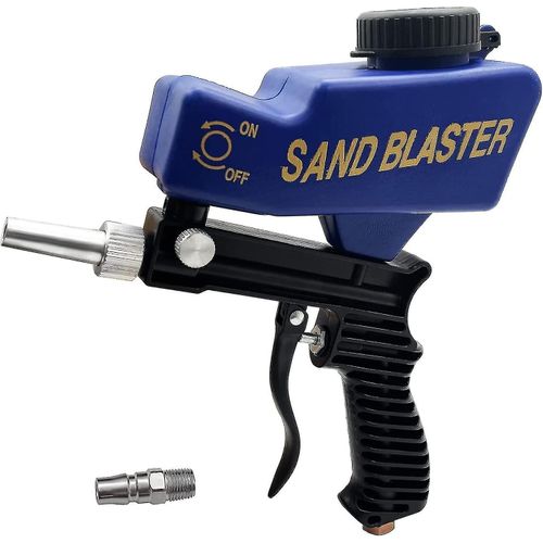 Kit de pistolet de sablage - Outil de sablage pour enlever la peinture, les taches, la rouille et nettoyer les surfaces (bleu)