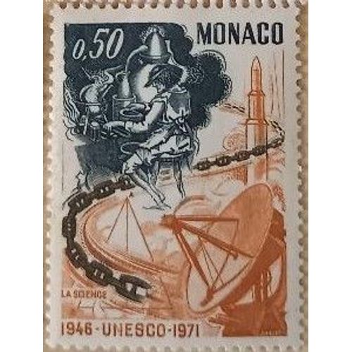 Timbre Neuf Monaco 1971, Unesco(1946-1971), La Science, 0,50f.