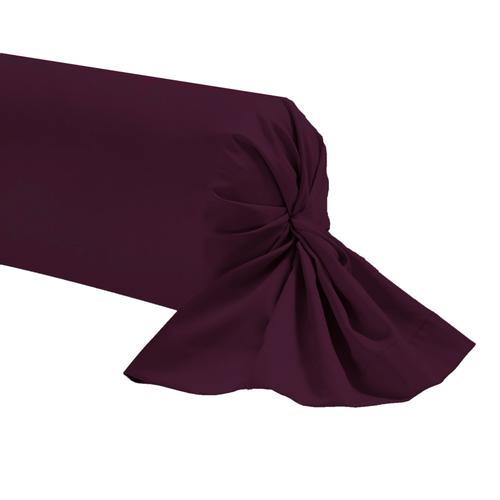 Taie De Traversin Unie Percale De Coton 80 Fils - 85x185 - Aubergine