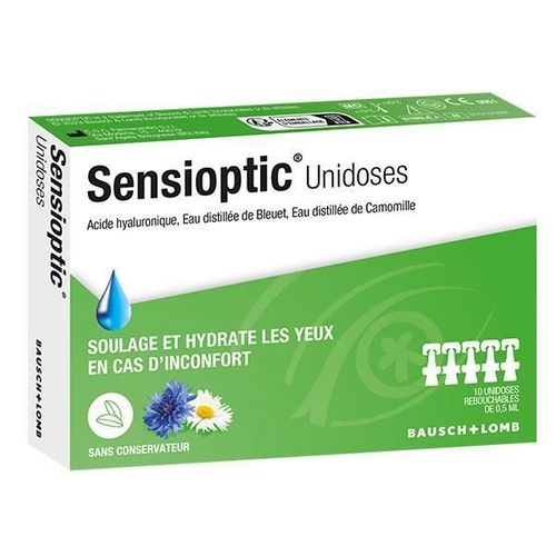 Bausch & Lomb Sensioptic Unidoses Soulage Et Hydrate Les Yeux En Cas D'inconfort 10 Unités 