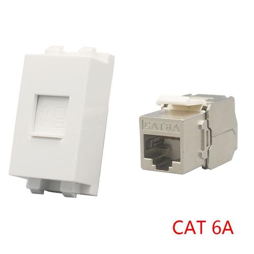 23x36 mm - UE - prise de courant CAT7 CAT.6A RJ45, Modules de fente 50u,  Ethernet, Keystone, pour prise Internet 10 go, LAN, avec porte coulissante