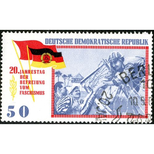 Timbre Oblitéré Deutsche Demokratische Republik, 20. Jahrestag Der Befreiung Vom Faschismus, 50