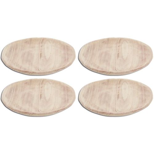 Assiettes En Paulownia Lot De 4