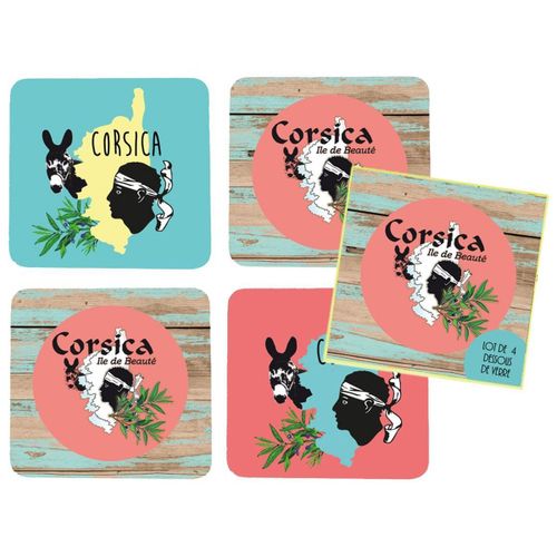 4 Sous Verres Déco Corse
