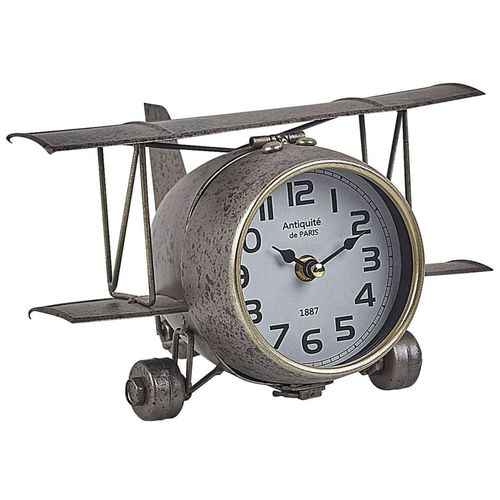 Horloge de table avion argenté 15 cm STANS