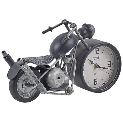 Horloge de table moto noire et argentée 19 cm BERNO