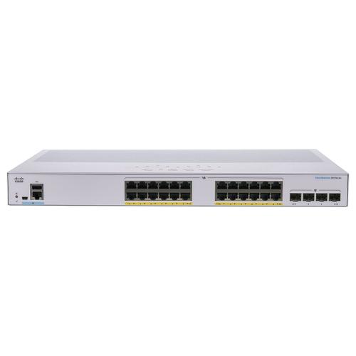 Cisco Business 250 Series CBS250-24FP-4G - Commutateur - C3 - intelligent - 24 x 10/100/1000 (PoE+) + 4 x Gigabit SFP - Montable sur rack - PoE+ (370 W)
