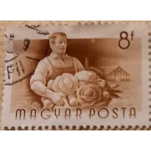 Timbre Oblitéré Magyar Posta, Agriculture À 8f.