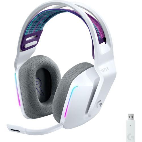 Logitech G G733 LIGHTSPEED Wireless RGB Gaming Headset - Micro-casque - circum-aural - 2,4 GHz - sans fil - blanc