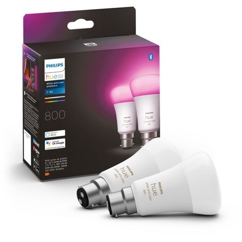 Ampoule Connectée Philips Pack X 2 Ampoules White&colors B22