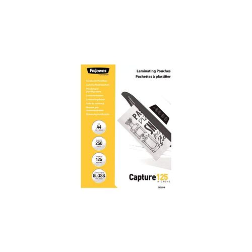 Fellowes Laminating Pouches Capture 125 micron - 250 - A4 (210 x 297 mm) pochettes plastifiées